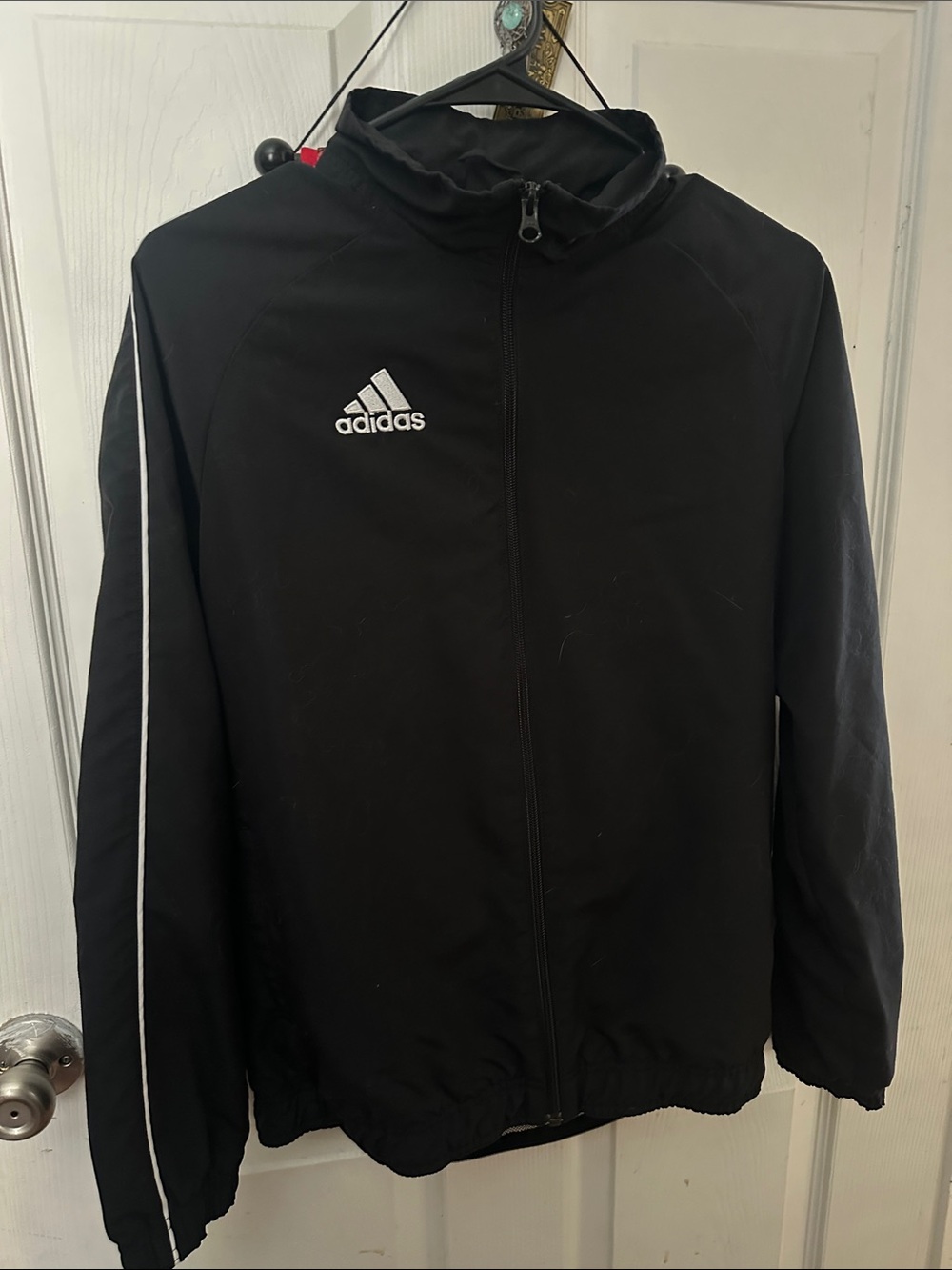 adidas Black Full-Zip Performance Jacket with White Logo